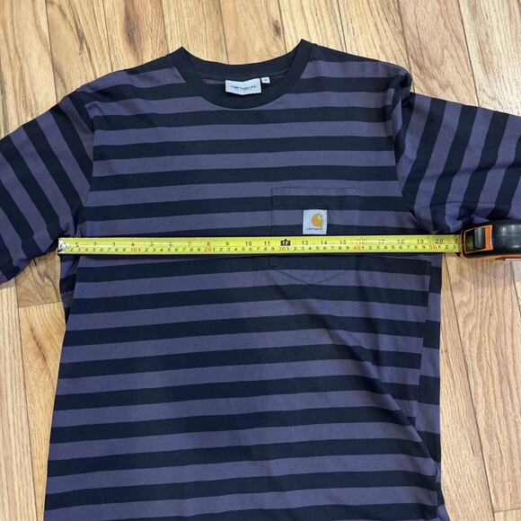 Women’s Carhartt Long Sleeve Merrick Pocket Striped T-Shirt Size Medium Cotton - Picture 6 of 8